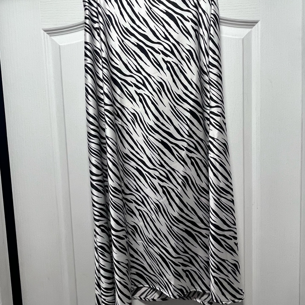 Renee C. Black and White Zebra Maxi Skirt